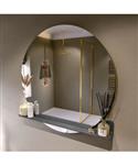 MONDIAZ SPOT spiegel rond 110cm met Spiegelplanchet kleur Dark Grey.
