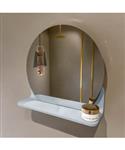 MONDIAZ SPOT spiegel rond 40cm met Spiegelplanchet kleur Clay.