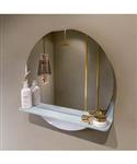 MONDIAZ SPOT spiegel rond 60cm met Spiegelplanchet kleur Clay.