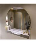 MONDIAZ SPOT spiegel rond 90cm met Spiegelplanchet kleur Cale.