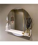MONDIAZ SPOT spiegel rond 70cm met Spiegelplanchet kleur Talc.