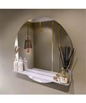 MONDIAZ SPOT spiegel rond 80cm met Spiegelplanchet kleur Cale.