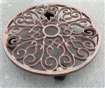Planttrolley rond, 33 cm. met wieltjes, gietijzer TG130