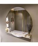 MONDIAZ SPOT spiegel rond 100cm met Spiegelplanchet kleur Frappe.