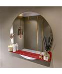 MONDIAZ SPOT spiegel rond 90cm met Spiegelplanchet kleur Fire.