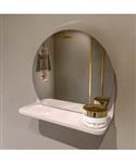 MONDIAZ SPOT spiegel rond 30cm met Spiegelplanchet kleur Rosee.