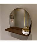MONDIAZ SPOT spiegel rond 30cm met Spiegelplanchet kleur Rust.