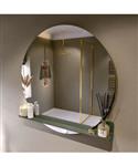 MONDIAZ SPOT spiegel rond 110cm met Spiegelplanchet kleur Army.