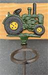 Regenmeter tractor groen, gietijzer RM141