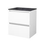 Badmeubelset Aquasplash Salt 60x46cm Greeploos 2 Lades Met Wastafel Hardsteen Ice White