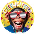 Gefeliciteerd Helium Ballon Aap Leeg 45cm
