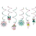 Ballerina Hangdecoratie Gekleurd 60cm 6st