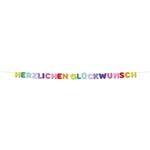 Gekleurde Letterslinger Herzlich Glückwunsch 2,6m