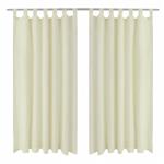 vidaXL Micro-Satijnen Gordijnen met Ringen 140 x 245 cm 2 stuks (Creme)