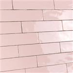 Langwerpige glans roze handvormtegels visgraat 7,5x30 cm-35m²