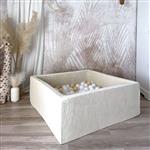Ballenbad - Soft Velvet- 106x106x40 cm - Ecru Excl ballen