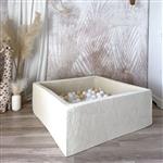 Ballenbad - Soft Velvet- 106x106x40 cm - Ecru Excl ballen