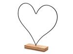 Frame Metalen hart op houten voet +/- 44 cm zwart Metal heart on base 44cm black zwart