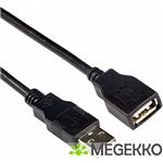 ACT USB 2.0 A male - USB A female zwart  3,00 m