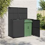 vidaXL Containerberging dubbel 148x80x111 cm poly rattan zwart