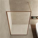 Inloopdouche BWS Ribbel 120x200 cm 8 mm Nano Coating Helder Glas Geborsteld Brons Koper