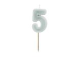 5 Jaar Kaars Lichtgroen 10cm
