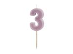 3 Jaar Kaars Paars 10cm