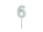 6 Jaar Kaars Lichtgroen 10cm