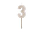 3 Jaar Kaars Beige 10cm