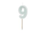 9 Jaar Kaars Lichtgroen 10cm