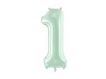 1 Jaar Cijfer Ballon Mintgroen 72cm