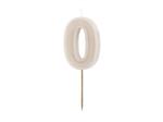0 Jaar Kaars Beige 10cm
