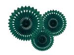 Groene Papieren Waaiers 20cm 3st
