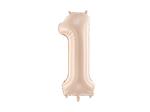 1 Jaar Cijfer Ballon Beige 72cm