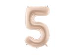 Foil Balloon Number ''5'', 72cm, dark beige