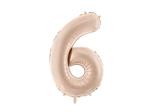 Foil Balloon Number ''6'', 72cm, dark beige