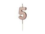 5 Jaar Kaars Rose Goud 9cm