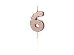 6 Jaar Kaars Rose Goud 9cm