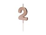 2 Jaar Kaars Rose Goud 9cm