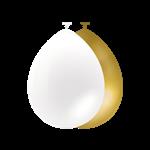 Goud Witte Ballonnen 30cm 10st