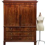 Strak ingetogen Haags kabinet ca 1825 in chic bloemmahonie  (No.301855)