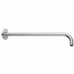 Wiesbaden gebogen douche-arm rond muur. 45cm chroom