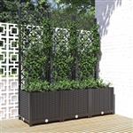 vidaXL Plantenbak met latwerk 120x40x136 cm polypropeen zwart
