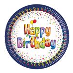 Multicolor Happy Birthday Fsc Paper Plates Next Generation Medium 20Cm 8St