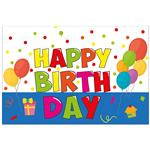 Kokliko Happy Birthday Plastic Tablecover 120X180Cm 1St