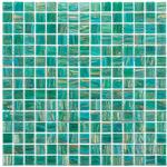 Mozaïek Amsterdam Goud 32.2x32.2 cm Glas Met Goud Ader En Turquoise (Prijs per 1,04 M2)