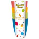 Party Reusable Products Reusable Semi Transparent Cups 220Ml 4 Colors Assorted 4St