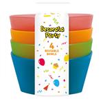 Party Reusable Products Reusable Semi Transparent Bowls 13Cm 4 Colors Assorted 4St