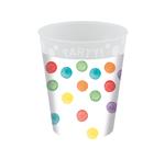 Multicolorwater Dots Party Reusable Cups 250Ml 4St