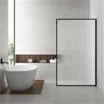 Wiesbaden Douchewand Square 100x200 | Helder | Mat Zwart | Inloopdouche